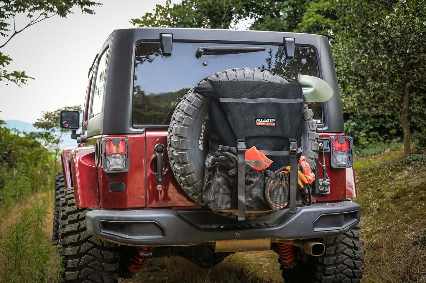 Spare Tire Trash Bag, Heavy Duty Truck Tailgate Trash Bag, Cargo Storage Bag for Jeep, Truck, SUV or Car, Fit up to 40'' Tire (Carbon Black)