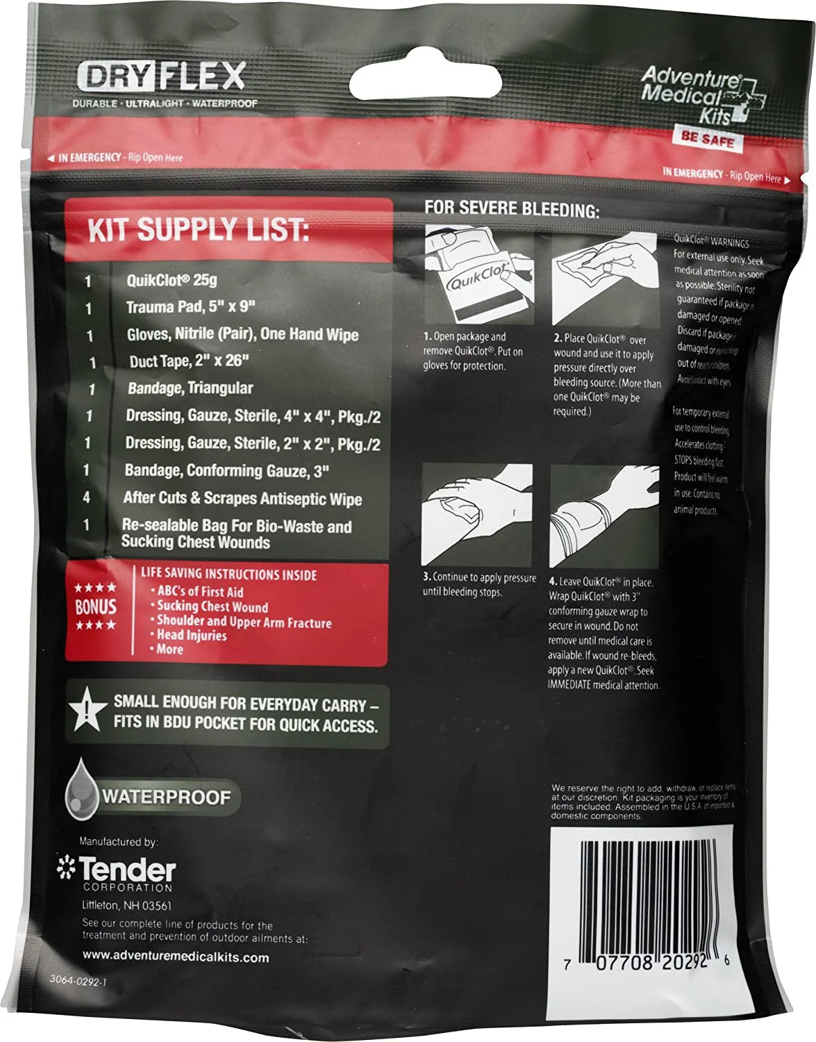 Trauma Pak with Quikclot, First Aid Kit, 1 Pack