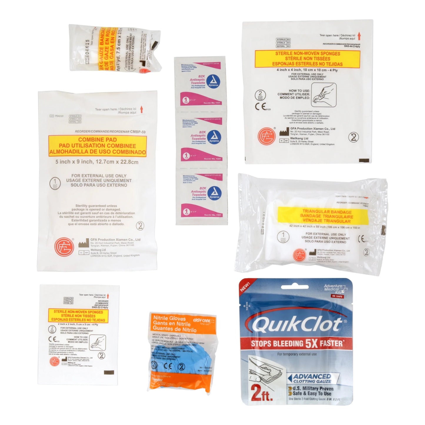 Trauma Pak with Quikclot, First Aid Kit, 1 Pack