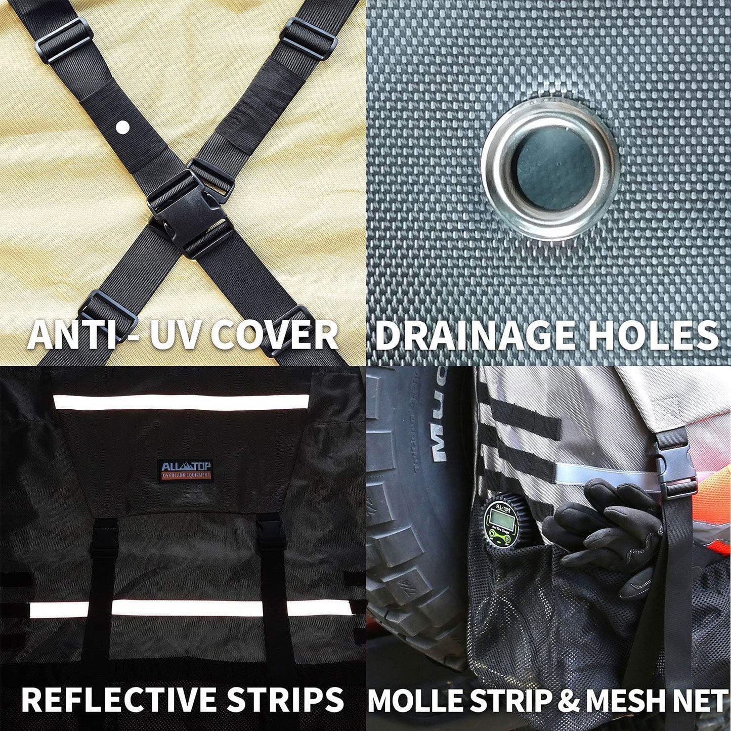 Spare Tire Trash Bag, Heavy Duty Truck Tailgate Trash Bag, Cargo Storage Bag for Jeep, Truck, SUV or Car, Fit up to 40'' Tire (Carbon Black)