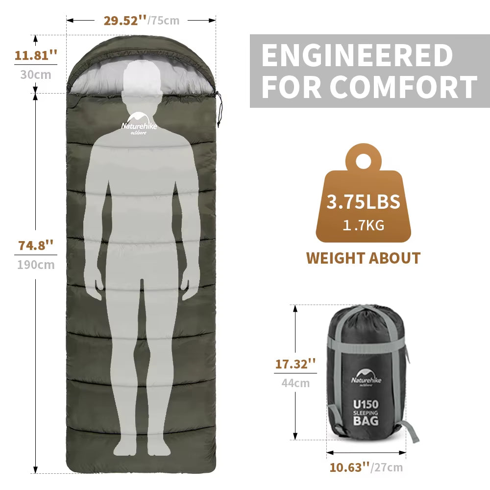 Sleeping Bag Ultralight Cotton Winter Sleeping Bag Lightweight Waterproof Sleeping Bag Outdoor Camping Sleeping Bag