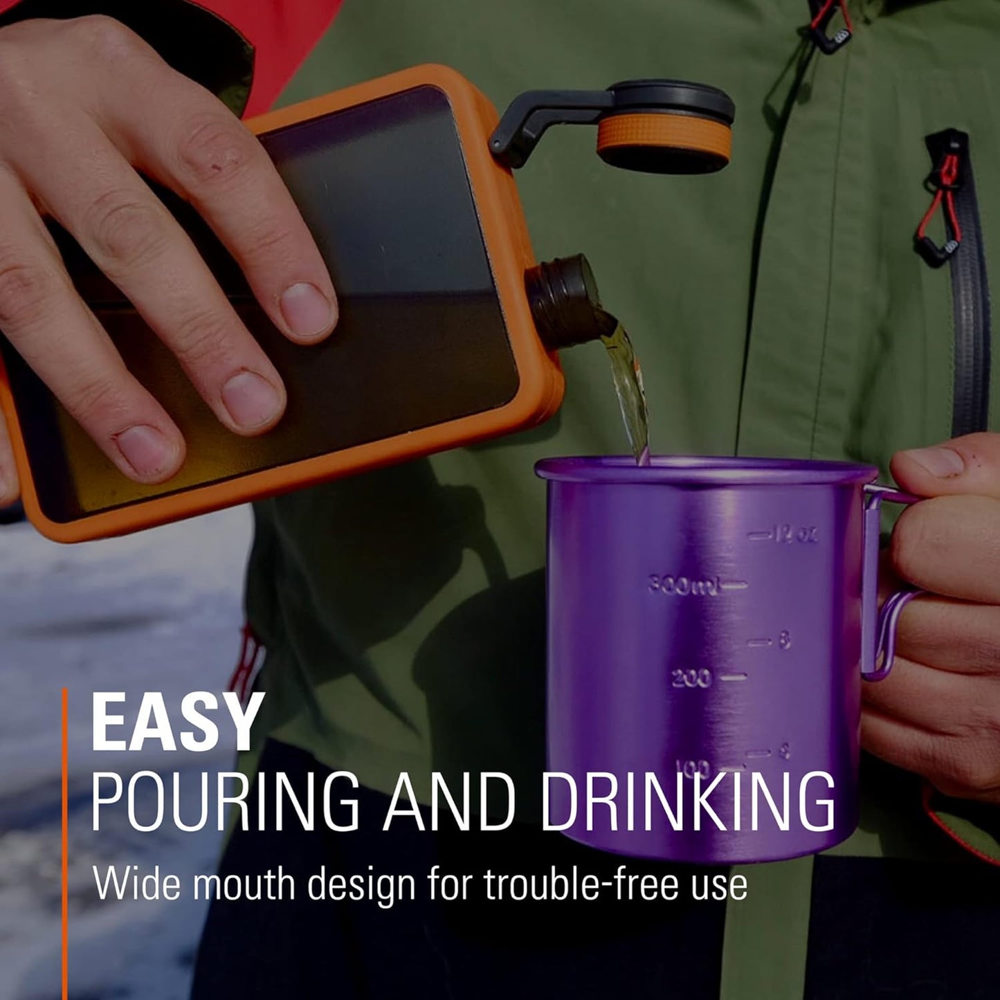 Boulder Flask, Shatter-Resistant, Leakproof Hip Flask with Clear Body & Silicone Grip, Bpa-Free Bottle for Hiking, Camping & Travel