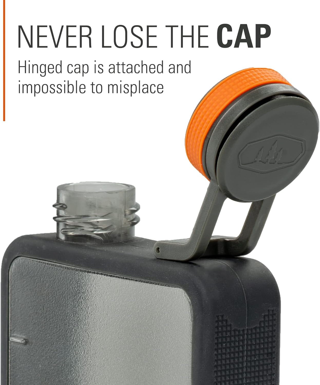 Boulder Flask, Shatter-Resistant, Leakproof Hip Flask with Clear Body & Silicone Grip, Bpa-Free Bottle for Hiking, Camping & Travel