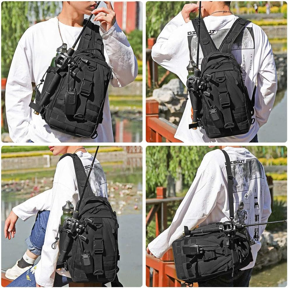 Fishing Tackle Backpack Storage Bag - Outdoor Shoulder Backpack - Fishing Gear Bag (Camo)